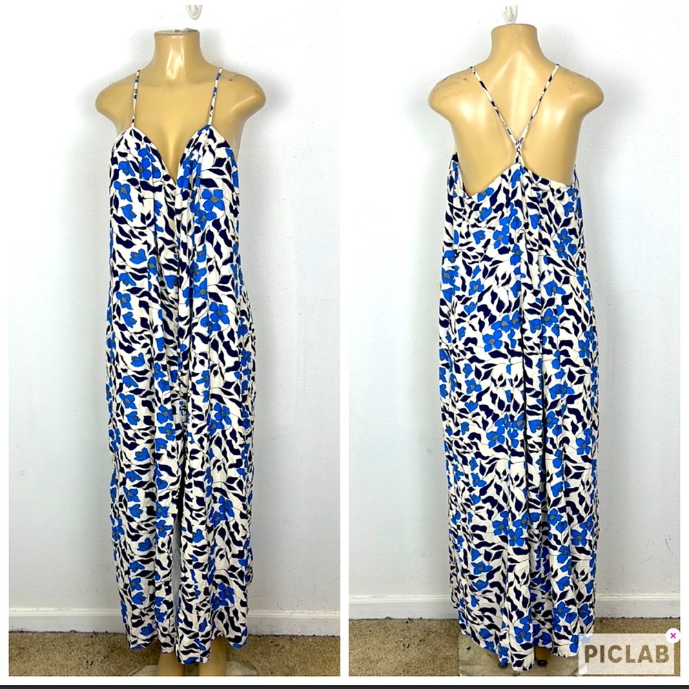COPY - ELOQUII BLUE FLORAL BOTTOMS DRESS SIZE 18